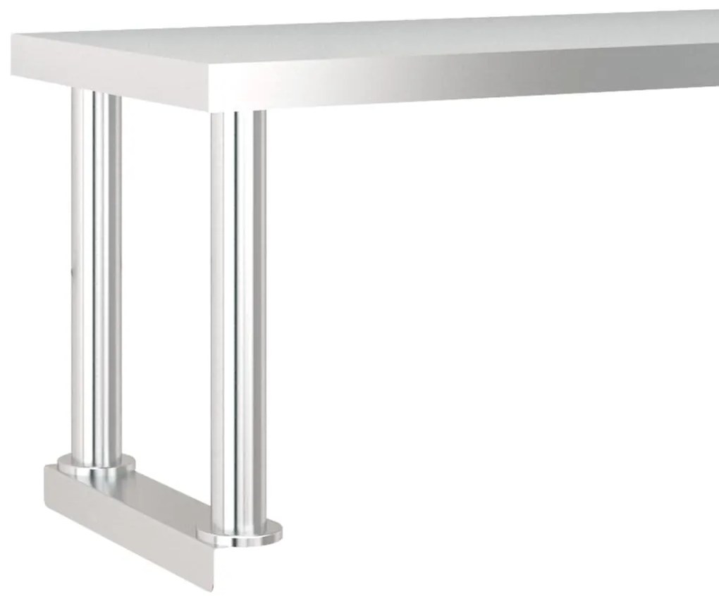 Mesa trabalho cozinha c/ prateleira 120x60x115cm aço inoxidável