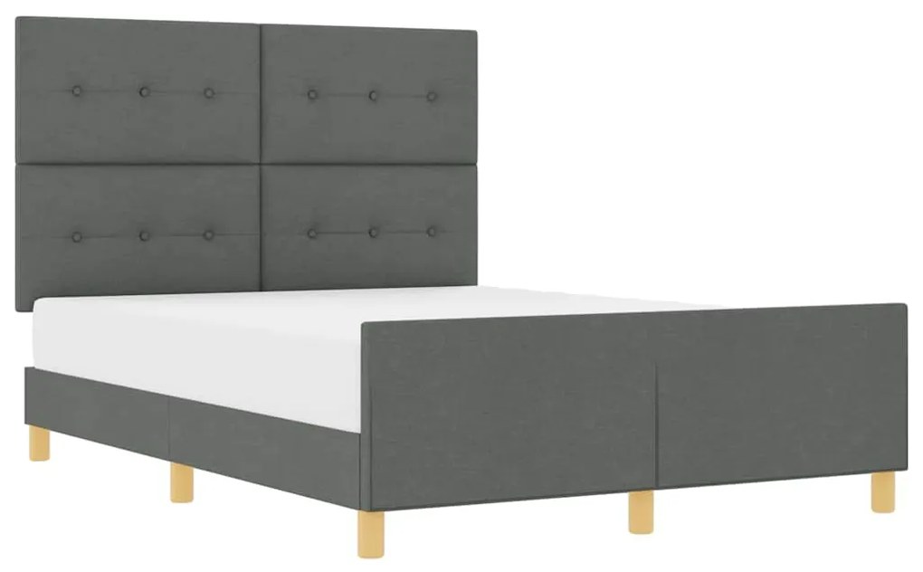 Cama vidaXL Cinza Escuro 160x200 cm Tecido