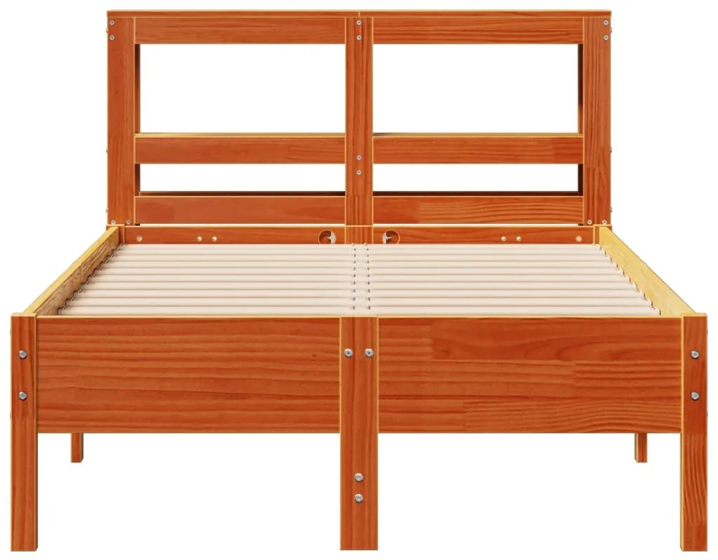 Cama sem colchão 100x200 cm pinho maciço castanho-mel