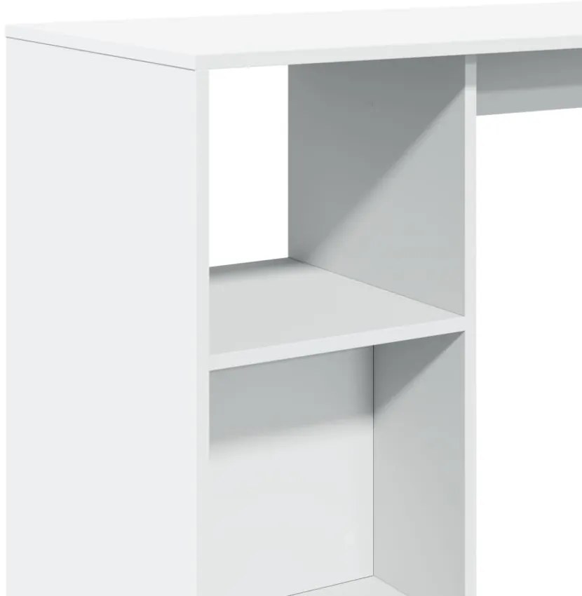 Mesa de bar com prateleiras derivados de madeira branco