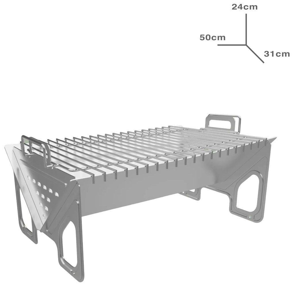 Fogareiro Inox 50X31X24cm
