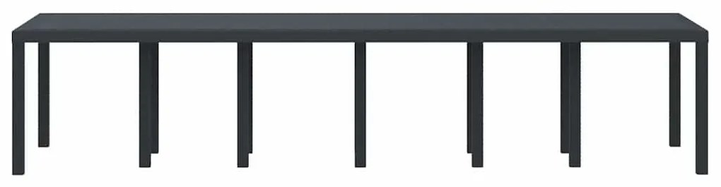 Mesa de Jardim Antracite 350x100x73 cm Poly Rattan
