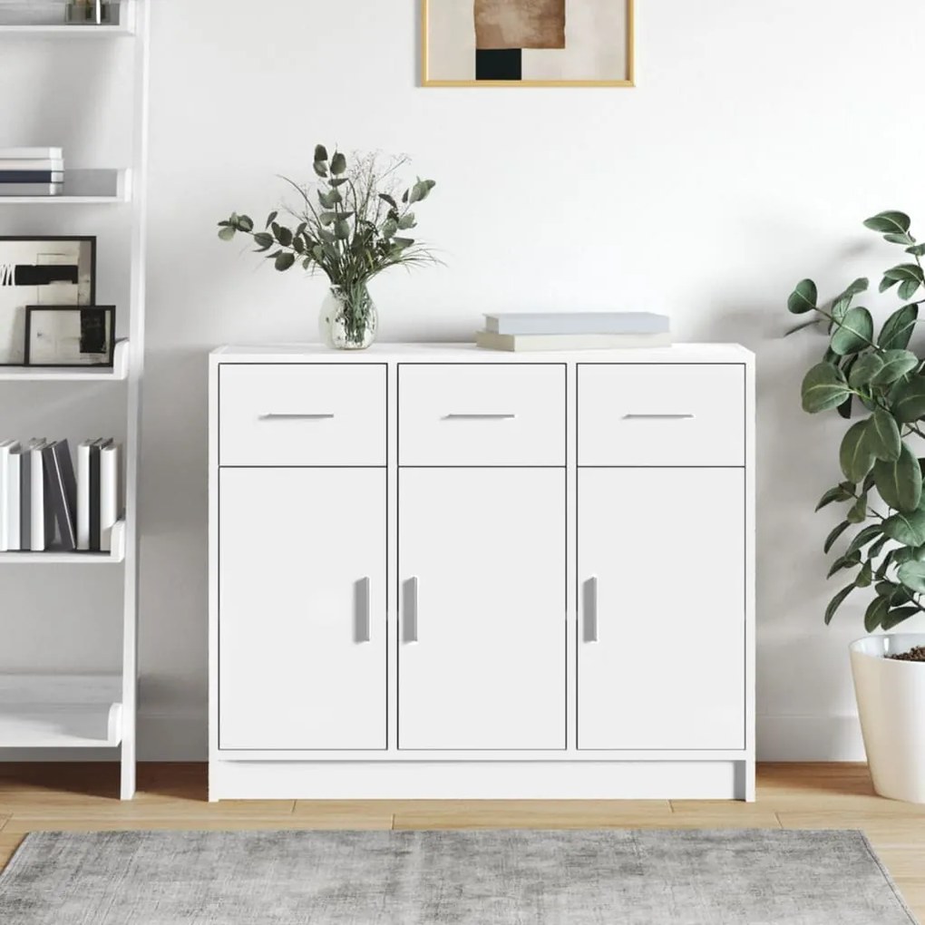 823008 vidaXL Aparador 91x28x75 cm derivados de madeira branco