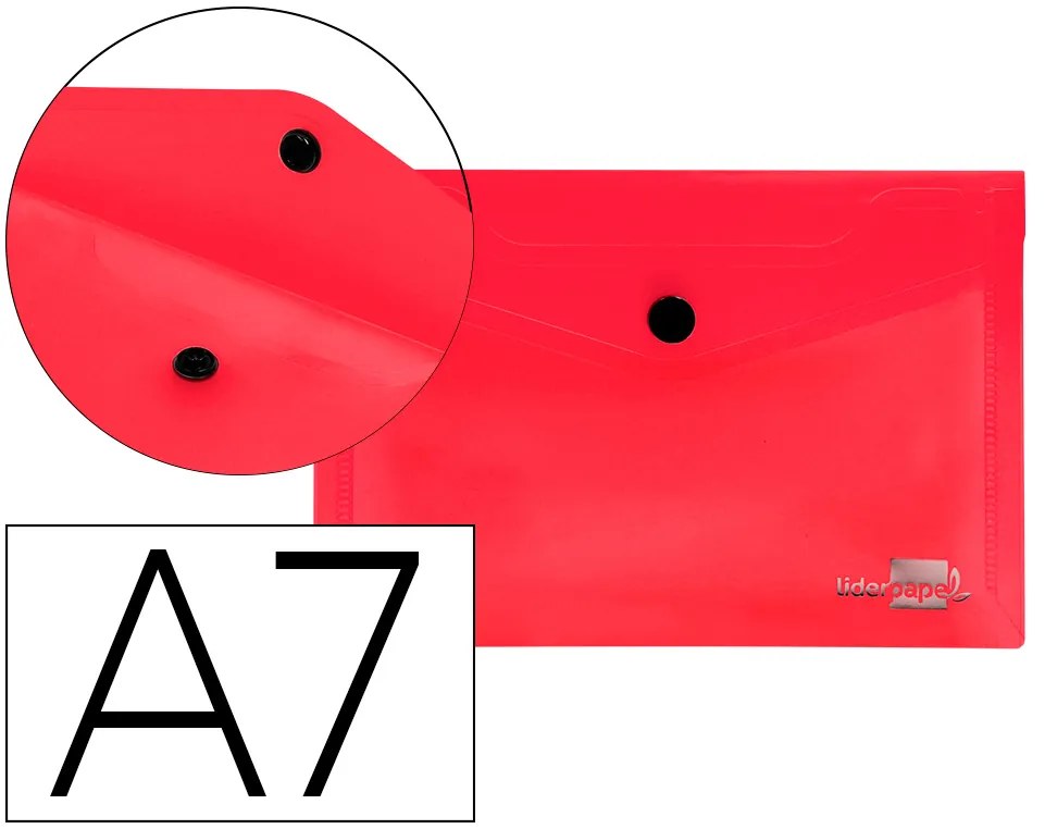 Bolsa Porta Documentos com Mola Din A7 Vermelho Translúcido