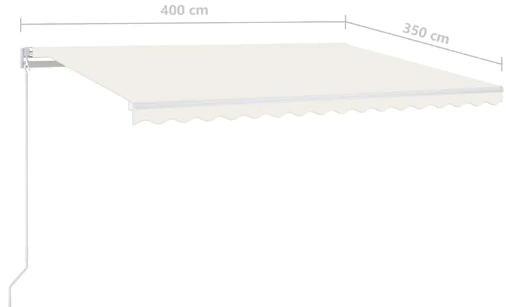 Toldo retrátil manual 400x350 cm cor creme