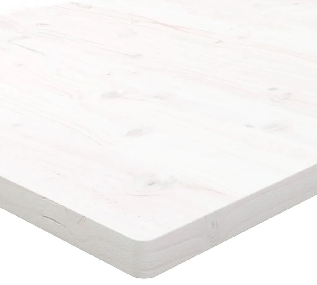 Tampo de mesa retangular 100x50x2,5 cm pinho maciço branco