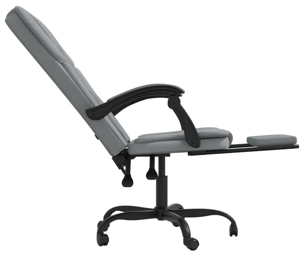 Cadeira de escritório reclinável tecido cinzento-claro