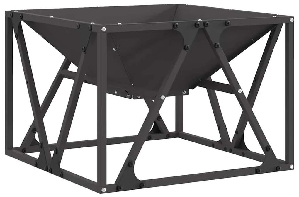Fogueira Quadrada vidaXL Preta 50x50x35 cm Aço