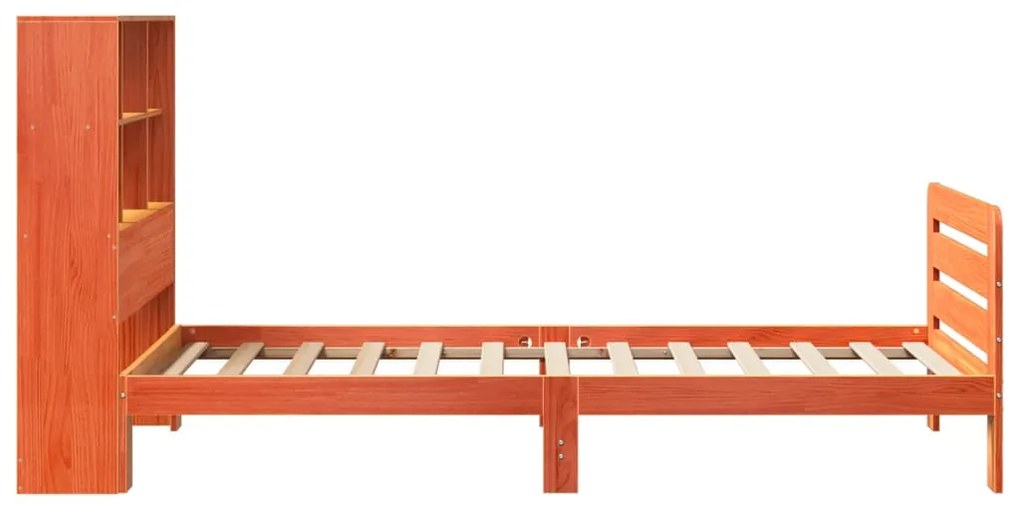 Cama sem colchão 75x190 cm madeira de pinho maciça castanho-mel