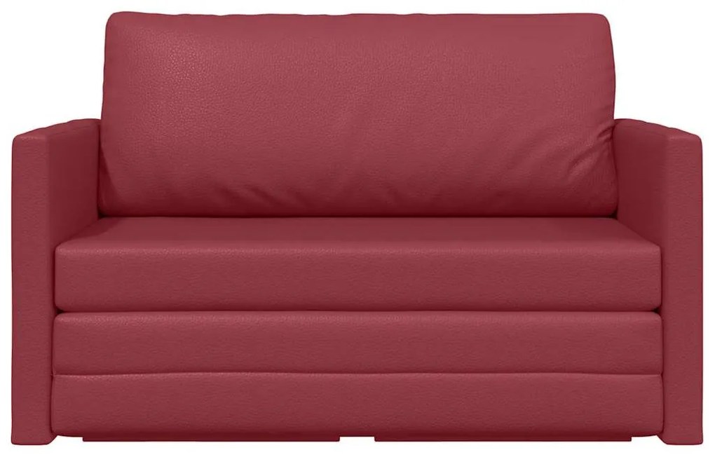 Sofá Chão Cama 2 em 1 Vinho Vermelho 124x71x78 cm Couro Sintético