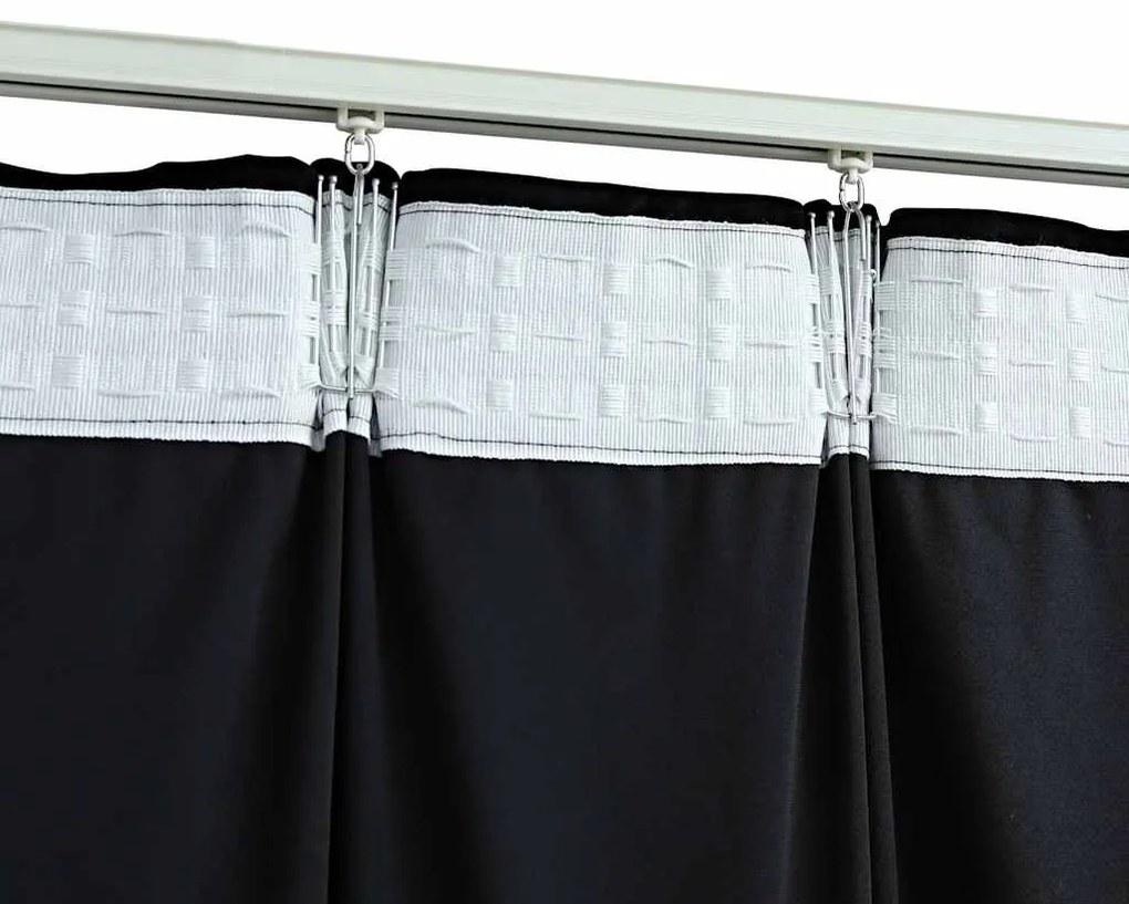 Cortinas blackout com ganchos 2 pcs 140x175 cm veludo preto