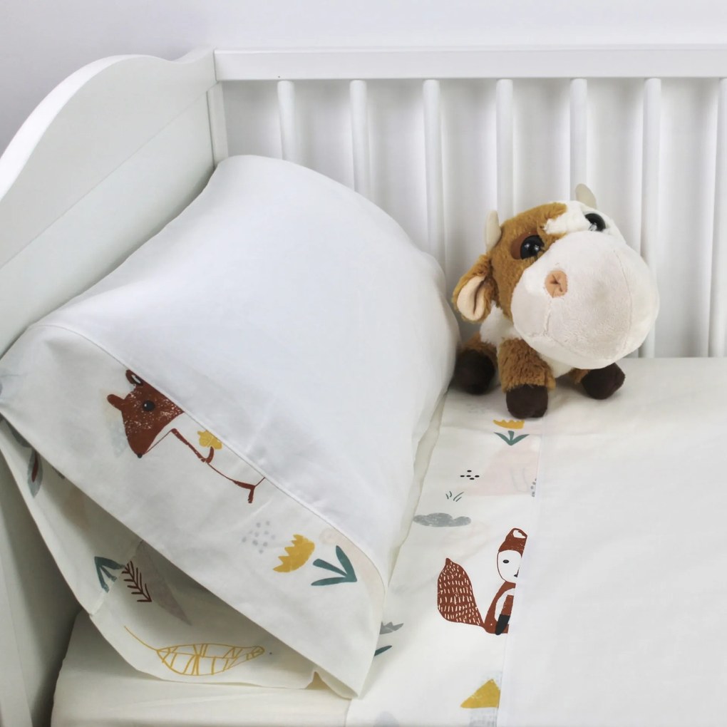 Jogo de Cama Algodão Bebé Animais