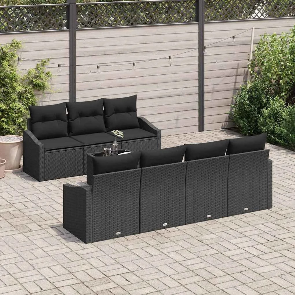 Conjunto de Jantar de Jardim com 8 Peças e Almofadas em Rattan Sintéti