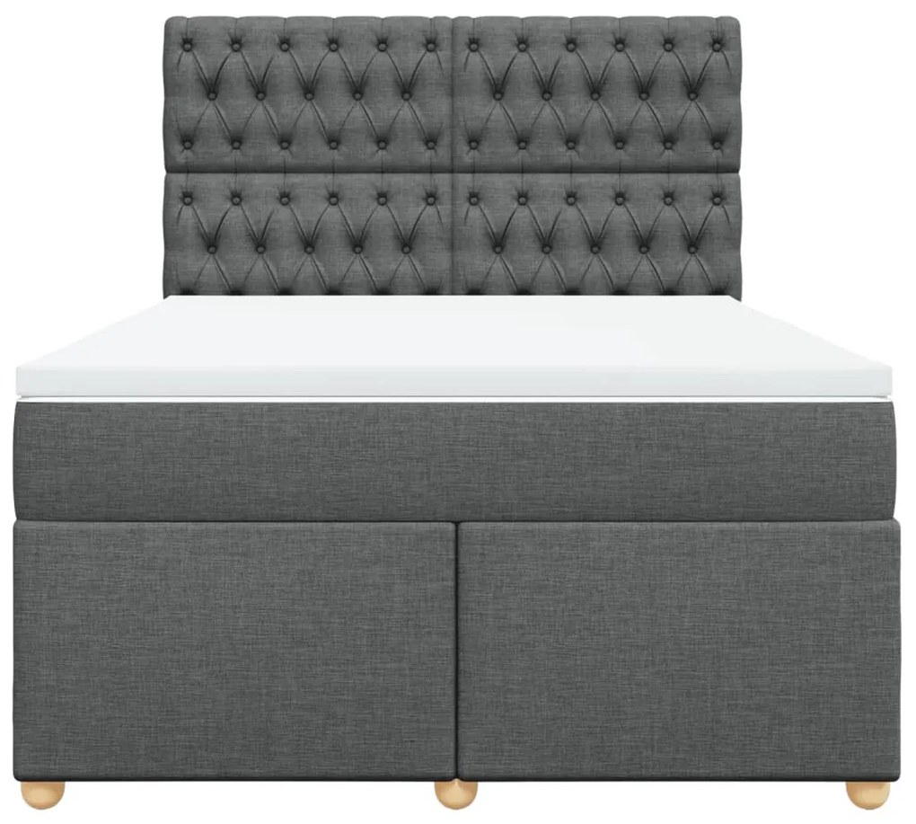 Cama com molas/colchão 140x200 cm tecido cinzento-escuro