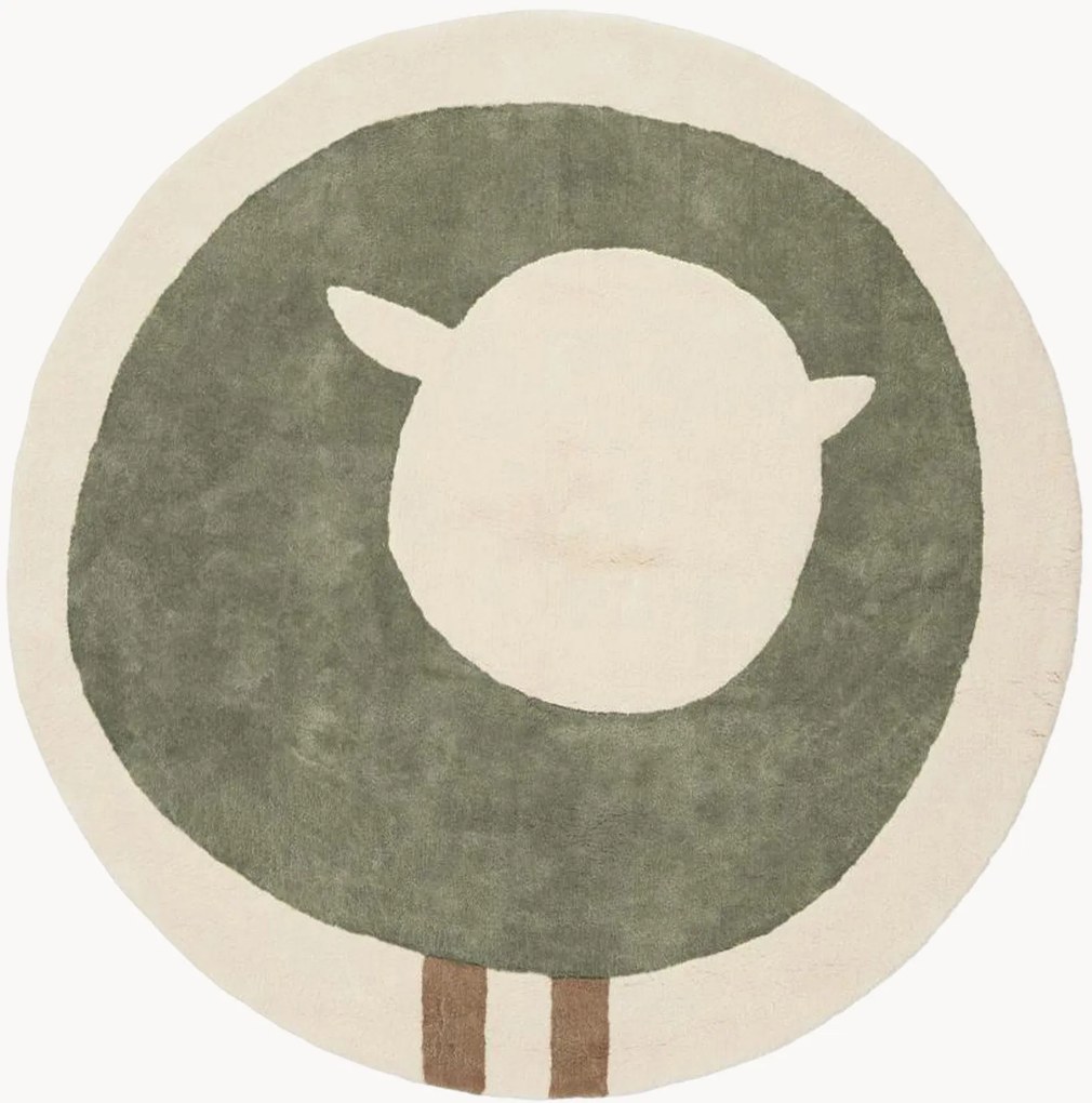 Tapete infantil tufado à mão Sheep Khaki