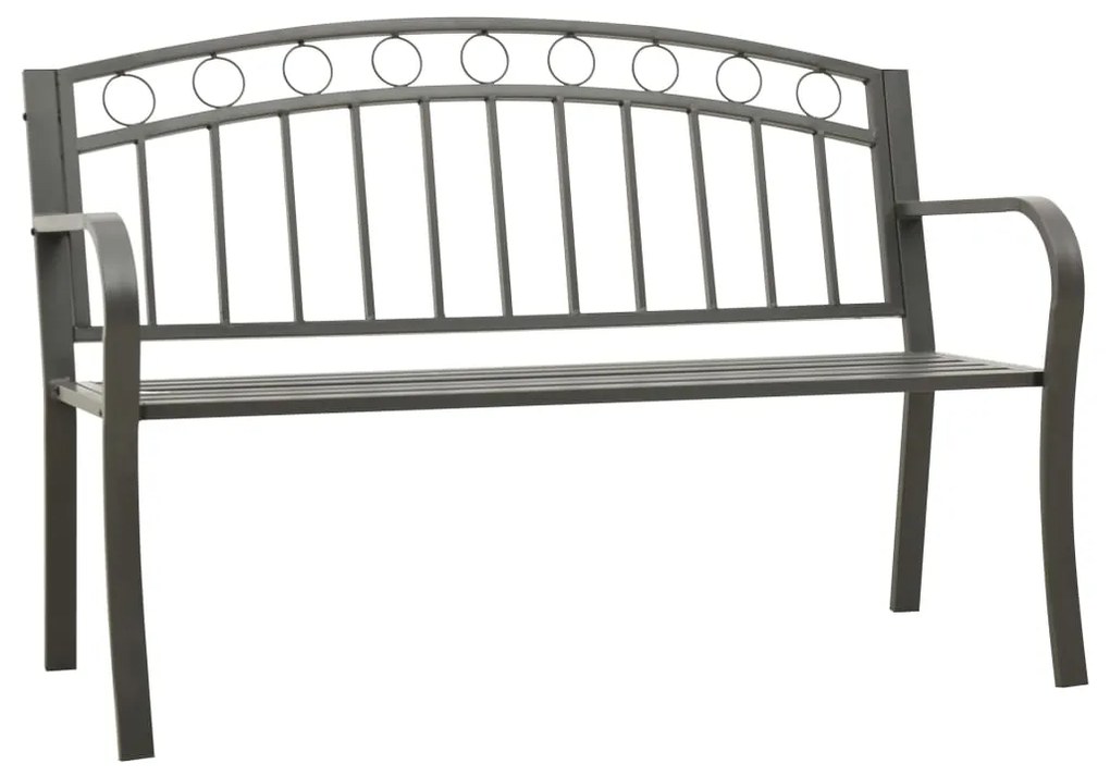 vidaXL Banco de jardim 120 cm aço cinzento