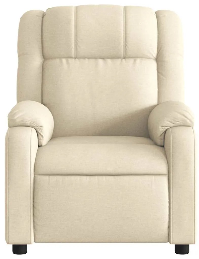 Poltrona de massagens reclinável elétrica tecido creme