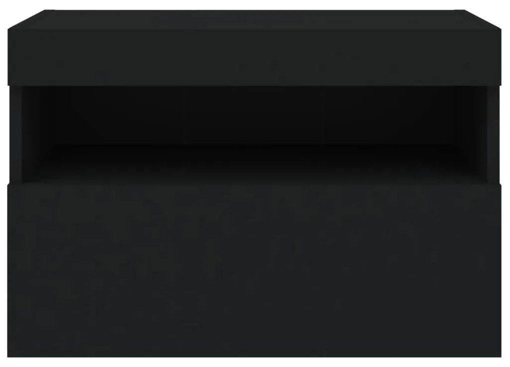 Móvel de parede para TV com luzes LED 60x30x40 cm preto