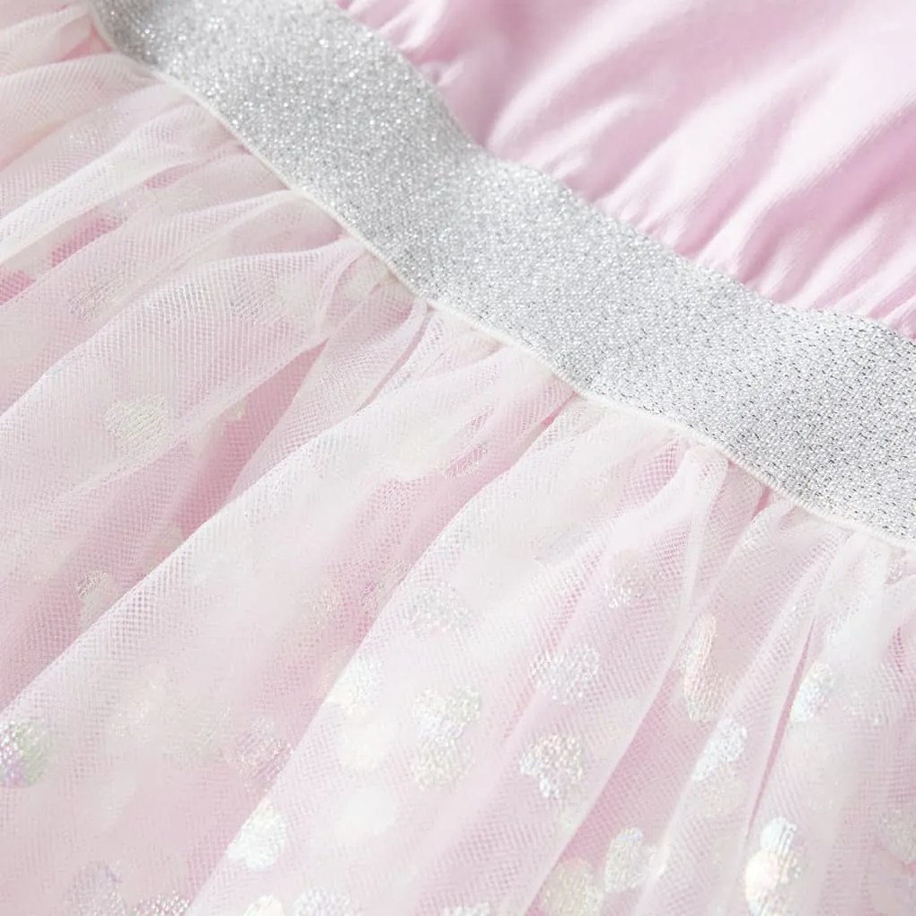 Vestido de criança com folhos rosa-claro 140