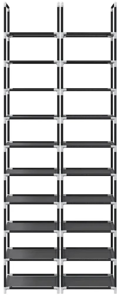 Sapateiras 2 peças de 10 níveis 33x33x174 cm Tecido não tecido