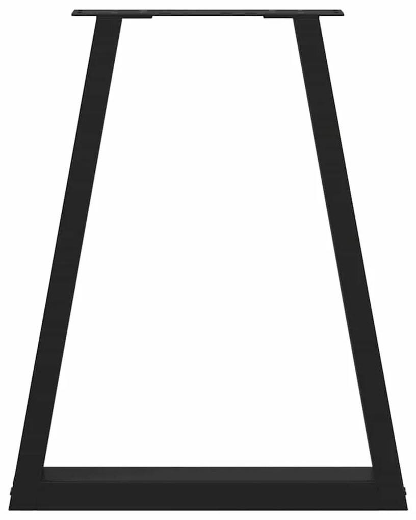 Pés para mesa de jantar em formato de V, 2 peças, preto, 50x(72-73) cm