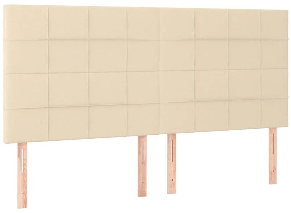 Cabeceira cama c/ LED tecido 180x5x118/128 cm crème
