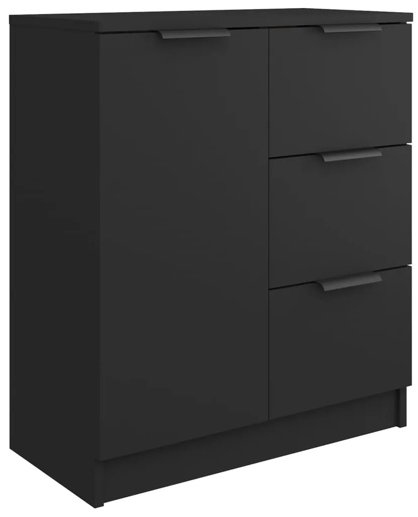 Aparadores 2 pcs 60x30x70 cm derivados de madeira preto
