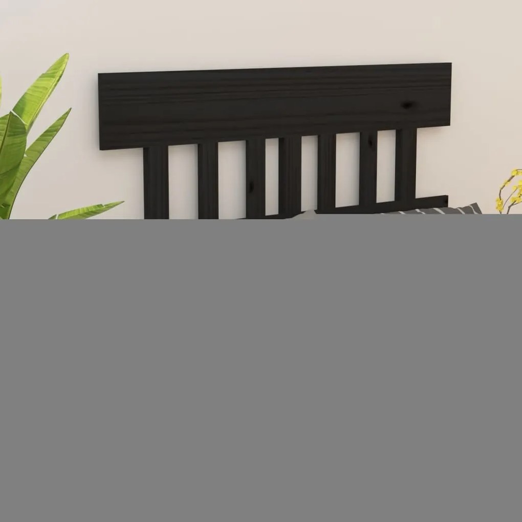 Cabeceira de cama 123,5x3x81 cm pinho maciço preto