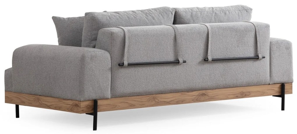 Sofá de 3 Lugares Eti – Cinzento – 220x98x78 cm