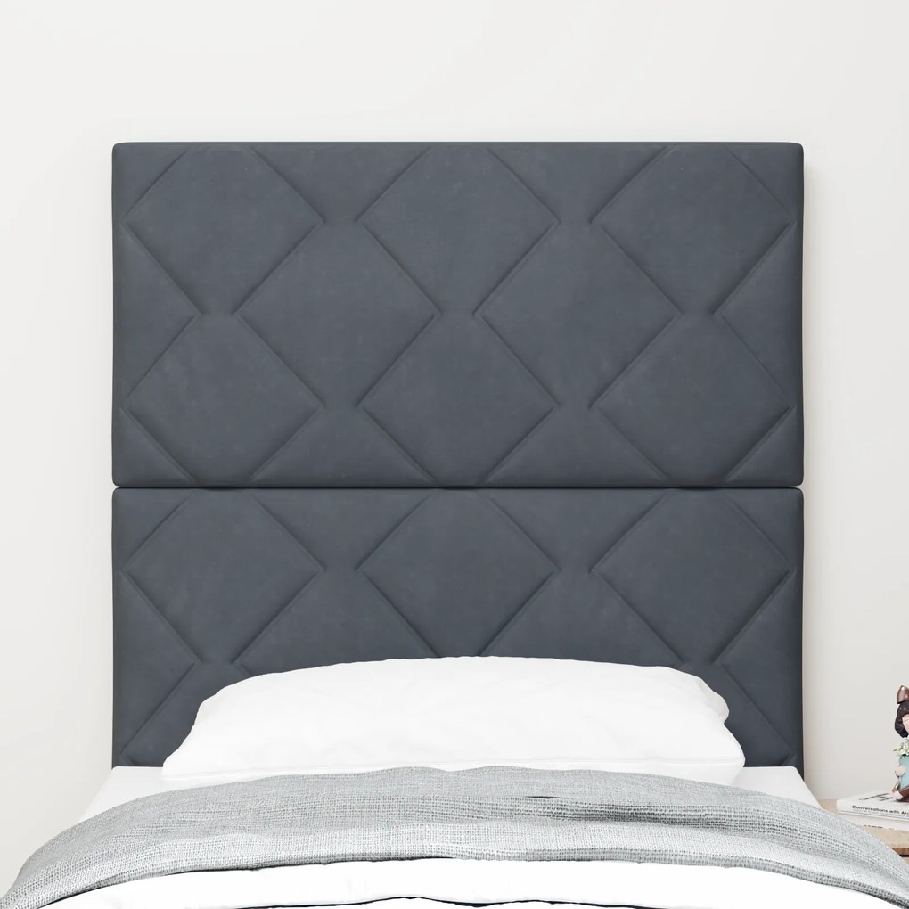 Cabeceira vidaXL Design de Blocos de Diamante Cinza Escuro 80 cm Velud