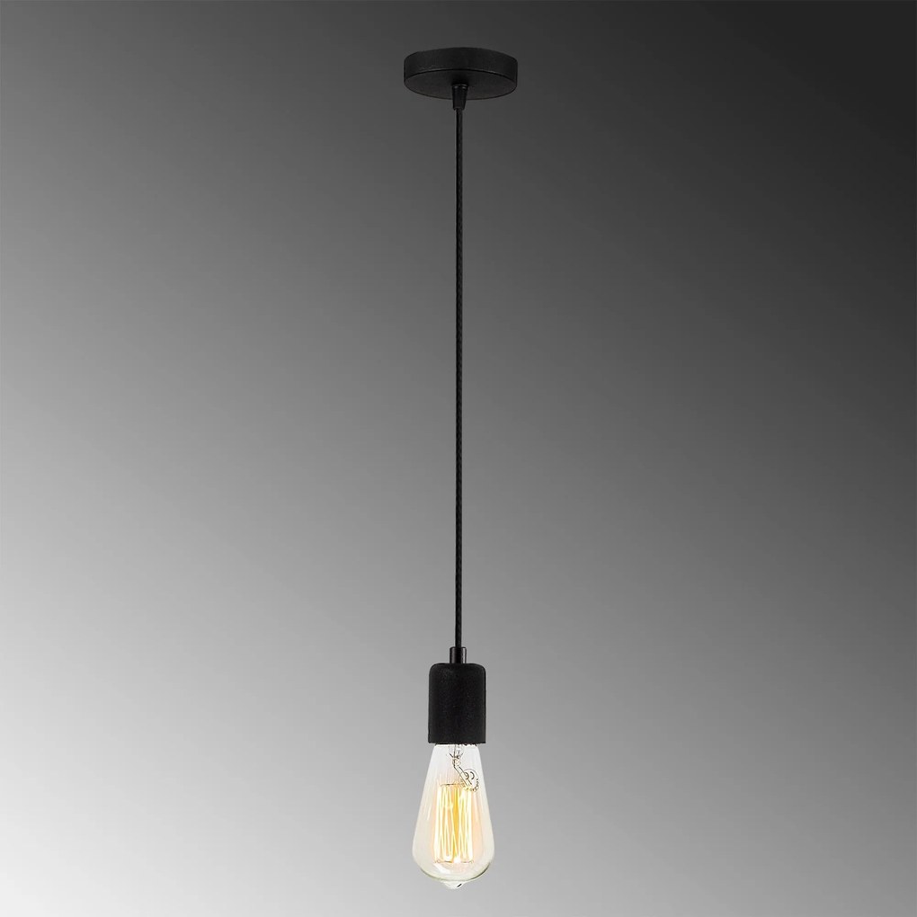 Candeeiro de Teto Kabluni – Preto – Diâmetro 6 cm, Altura 102 cm