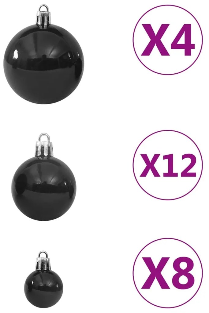 Conjunto de bolas de natal 100 pcs preto