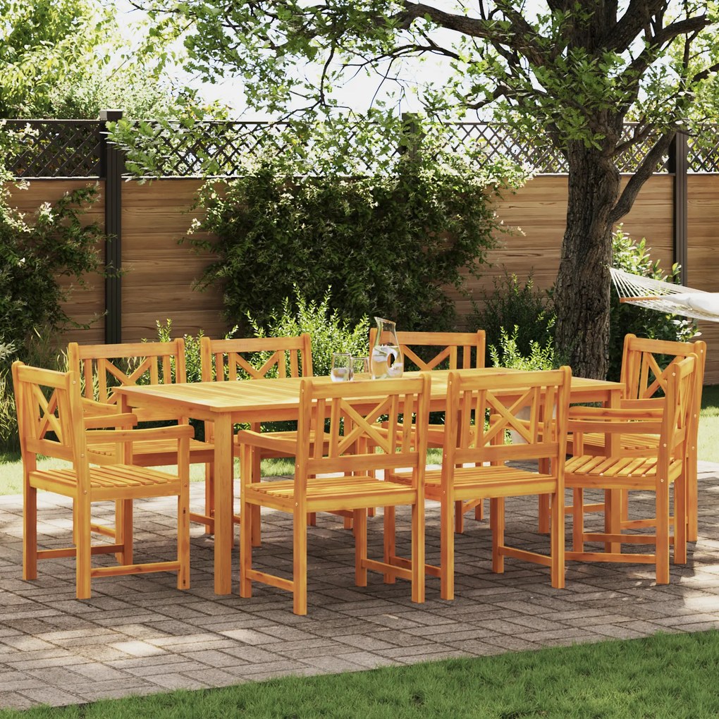 Cadeiras de Jardim vidaXL 8 pcs 56x55.5x90 cm Madeira Sólida de Acácia