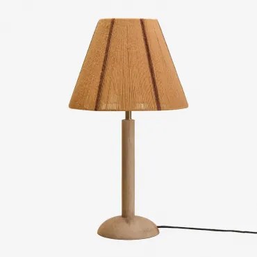 Candeeiro De Mesa Em Madeira De Manga Harry Madeira De Manga & Natural Ø30 Cm - ↑15 Cm Verena - Sklum
