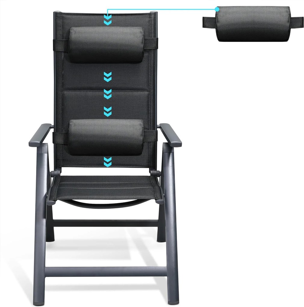 Conjunto de 2 Cadeiras de jardim Bern Premium estofada antracite