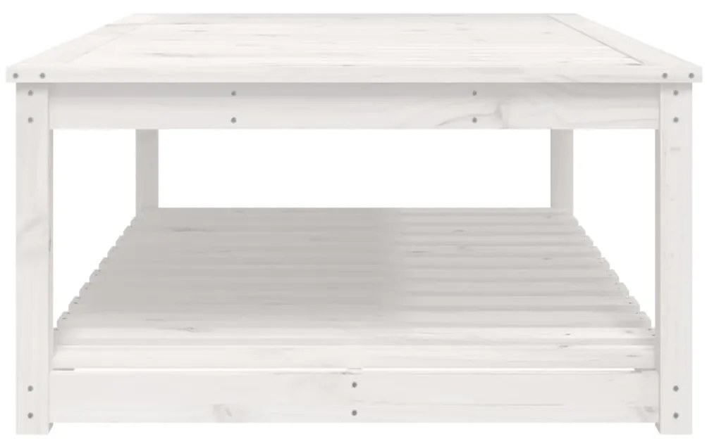 Mesa de jardim 121x82,5x45 cm madeira de pinho maciça branco