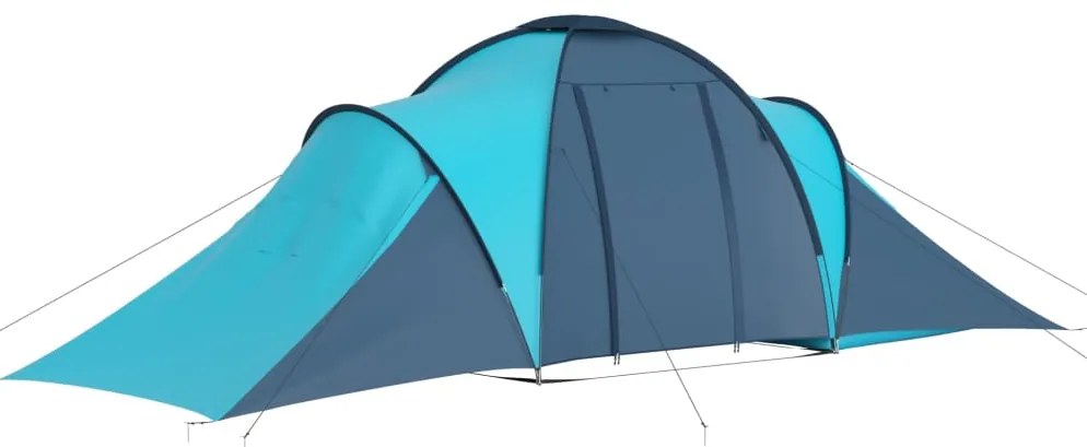 Tenda de campismo 6 pessoas azul e azul-claro