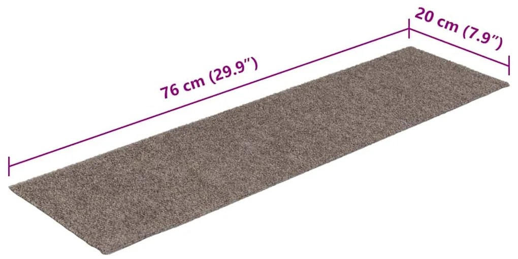 Tapetes de escada adesivos 30 pcs 76x20 cm retangular creme