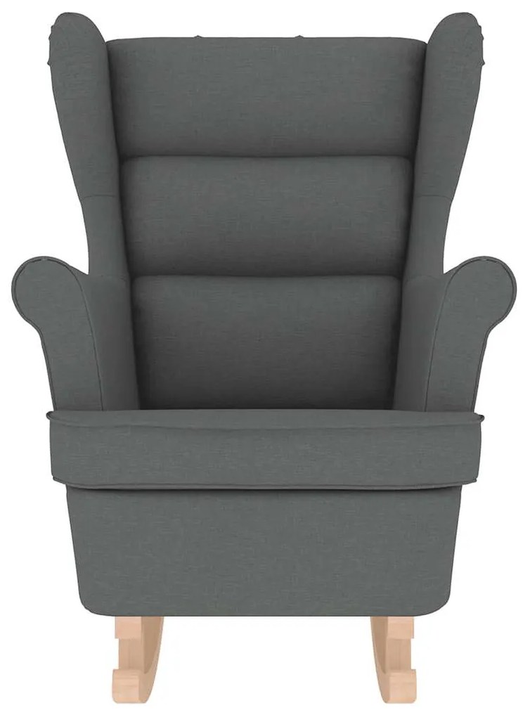 Cadeira de baloiço 74x90x102 cm tecido cinzento-escuro