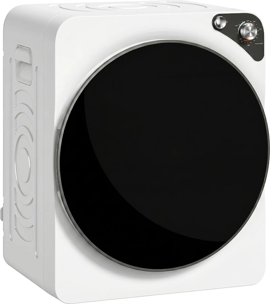 Máquina de Secar Roupa Compacta 5 kg 1000W com 5 Modos de Secagem Tambor em Aço Inoxidável Branco