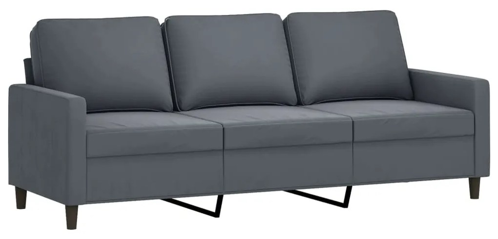 4 pcs conjunto de sofás veludo cinzento-escuro