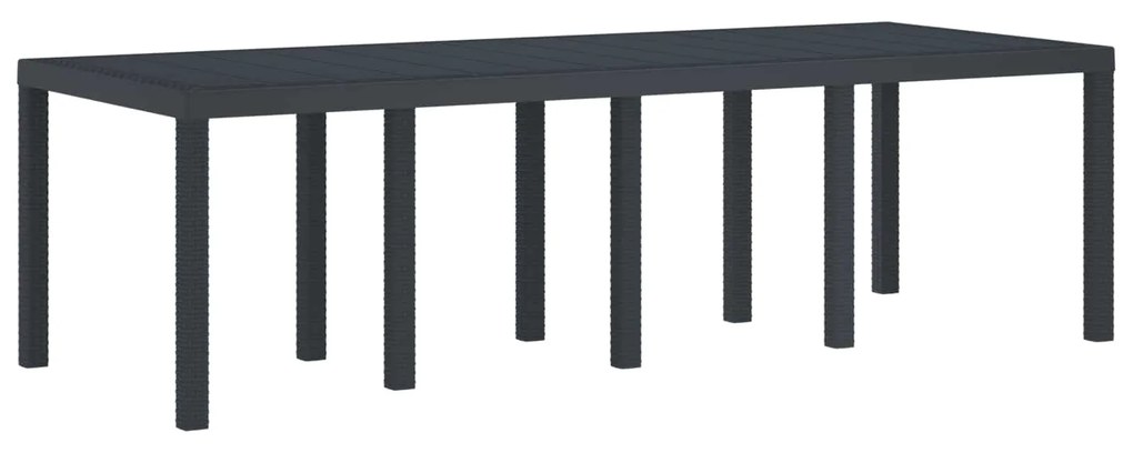 vidaXL Mesa de Jardim Antracite 250 x 100 x 73 cm vime PE