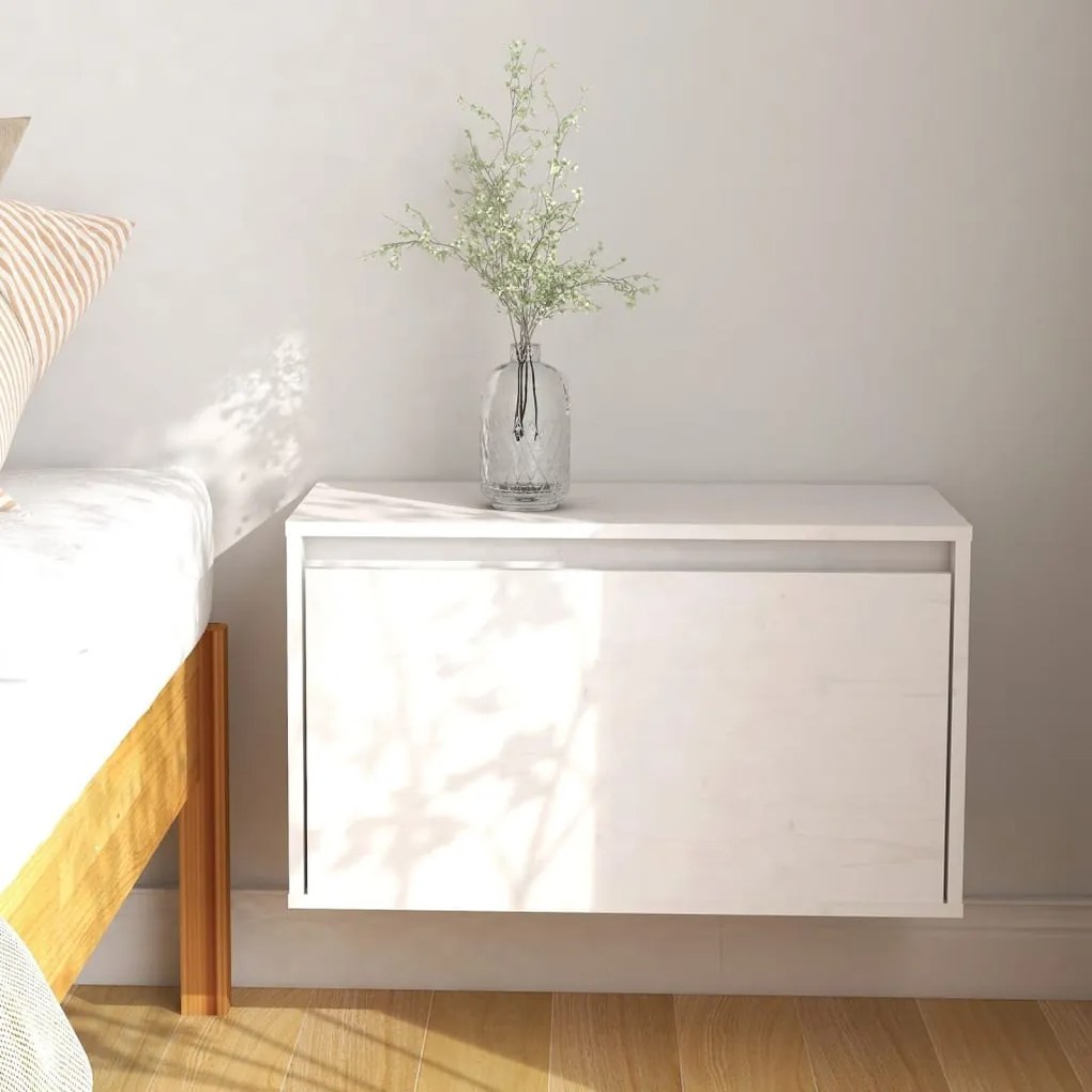 813447 vidaXL Armário de parede 60x30x35 cm madeira de pinho maciça branco
