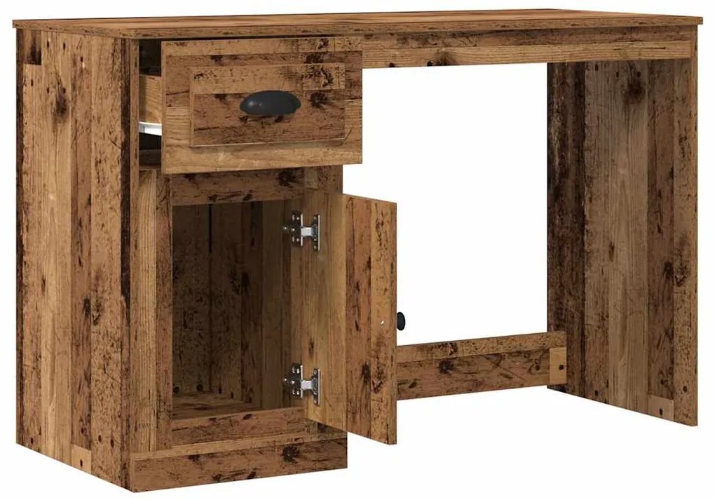 Escrivaninha vidaXL com Armazenamento em Madeira Velha 50x115x75 cm em