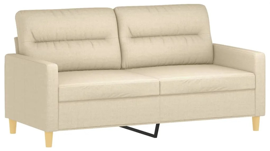 3 pcs conjunto de sofás com almofadões tecido cor creme