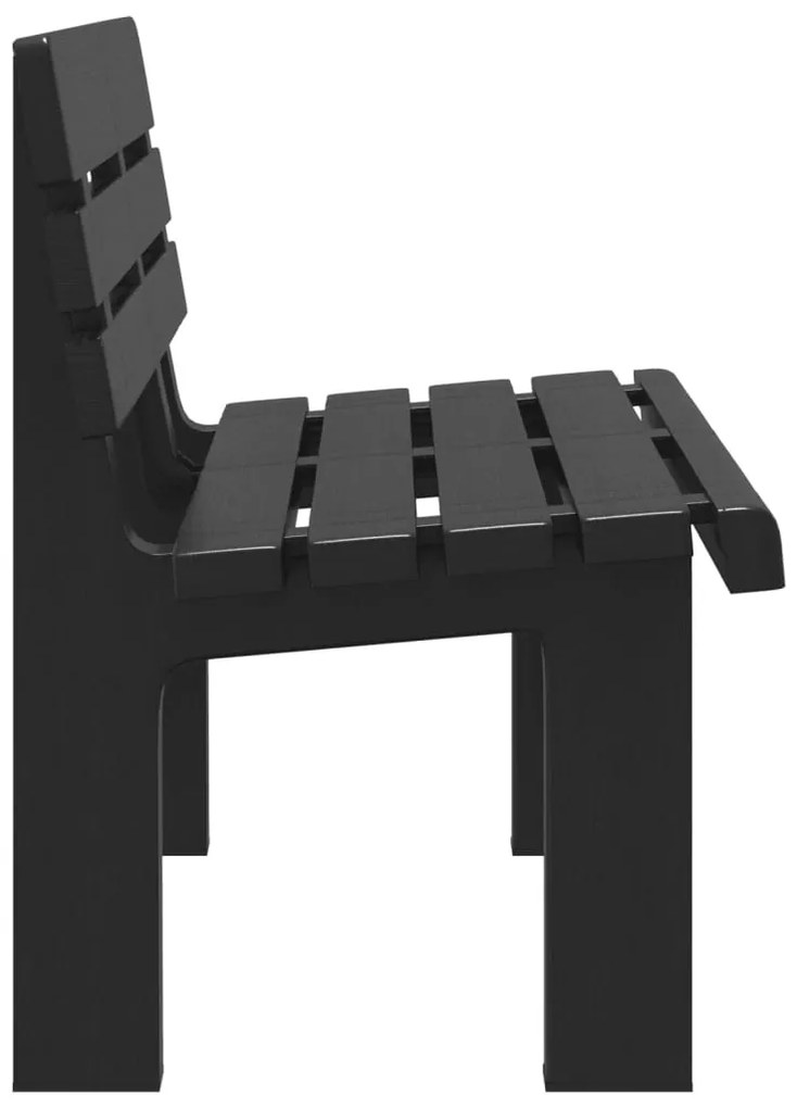 Banco de jardim 110x52x71 cm polipropileno antracite