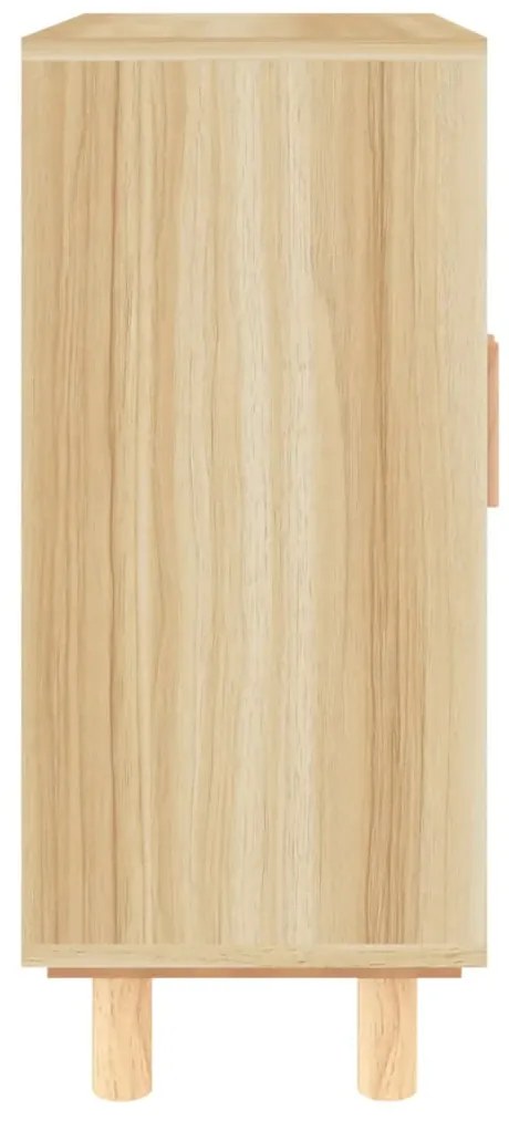 Aparador 60x30x70 cm madeira pinho maciço/vime natural castanho