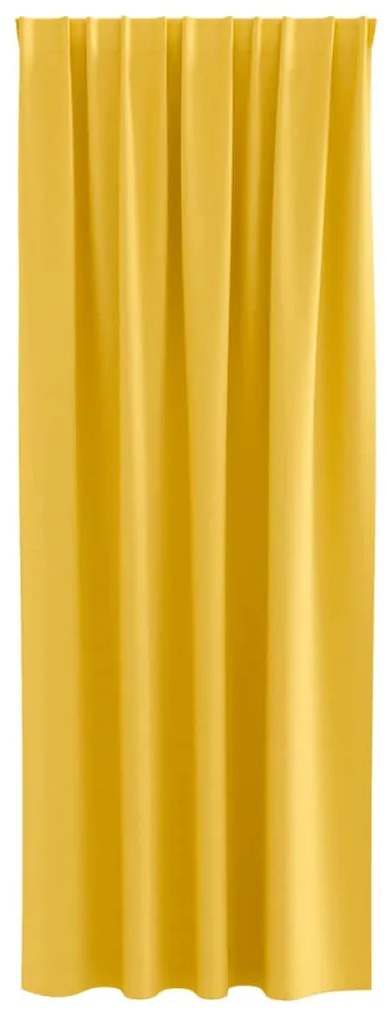 Cortinas 2 pcs amarelo mostarda 225 x 140 cm Poliéster