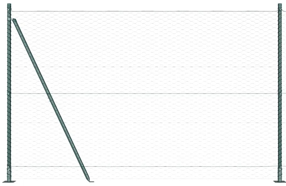 Cerca Hexagonal vidaXL Verde 1,5x10 m Aço