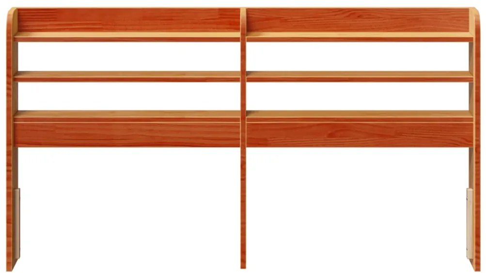 Cabeceira com prateleiras 120 cm pinho maciço castanho-mel